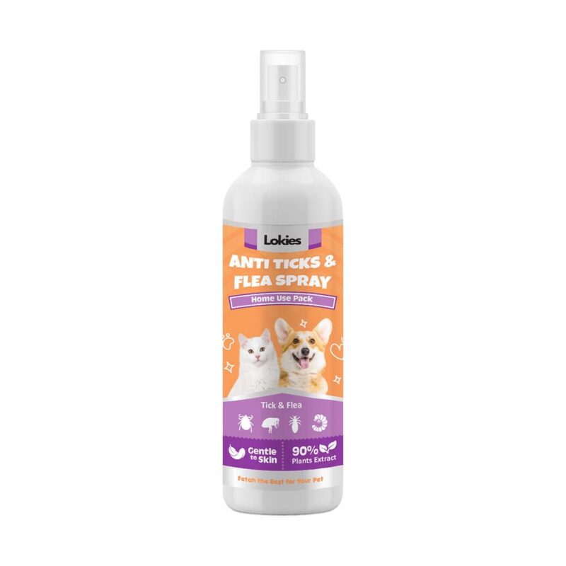 Lokies All-Breed Safe Flea & Tick Control Spray for Dogs & Cats