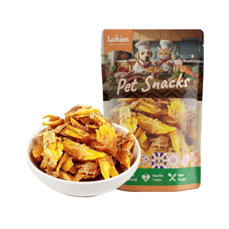 Lokies™ Pet Snacks & Treats for Dogs & Cats 80g – Chicken and Potato Fries Stick Protein for Muscle & Skin Coat