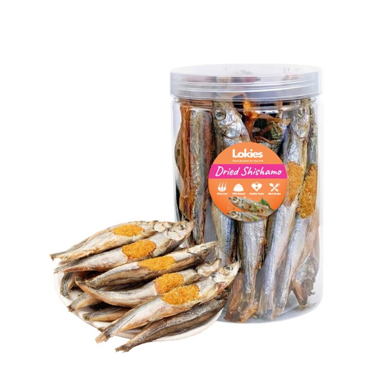 Lokies™ Pet Freeze-Dried Shishamo Smelt Fish – Natural Whole Fish Snack, Rich in Omega & Calcium 100g