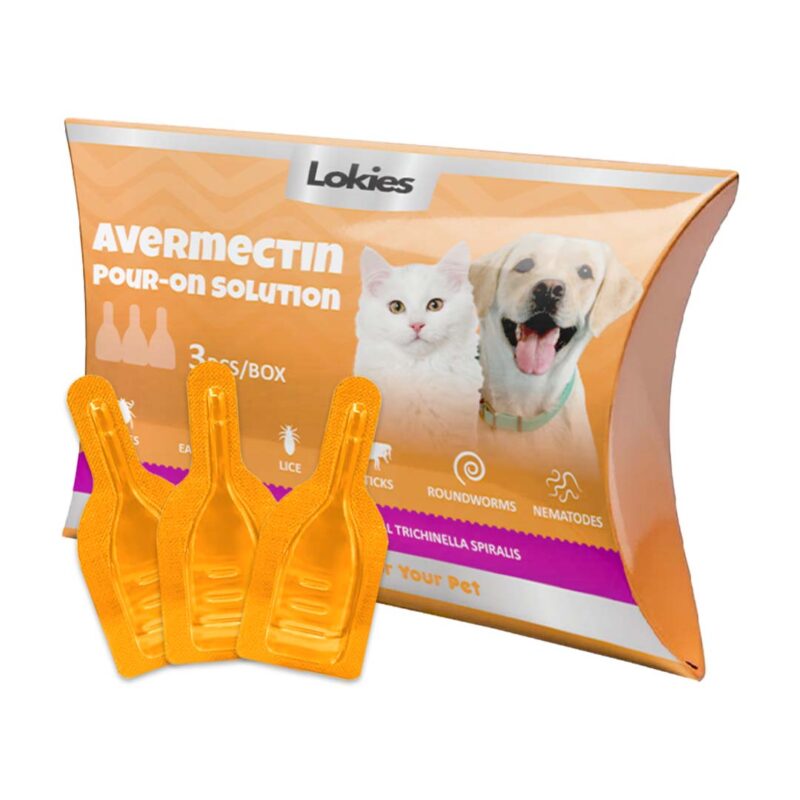 Lokies Dewormer Tick and Flea Spot Treatment Deworming Cats & Dogs Anti-Flea Drop Anti-Itching Ubat Kutu Kucing Ubat Kutu Anjing 3 PCS